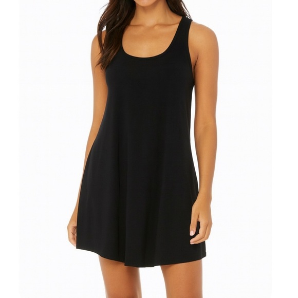 Leith Dresses & Skirts - Leith shift sheath dress black spandex slinky wrinkle resistant halter neck SM